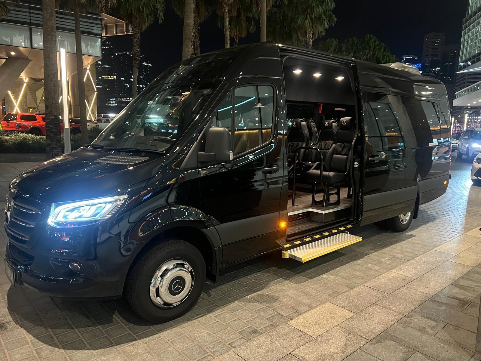The Mercedes V250 Van is a premium 7 seater perfect for small groups seeking comfort and style.